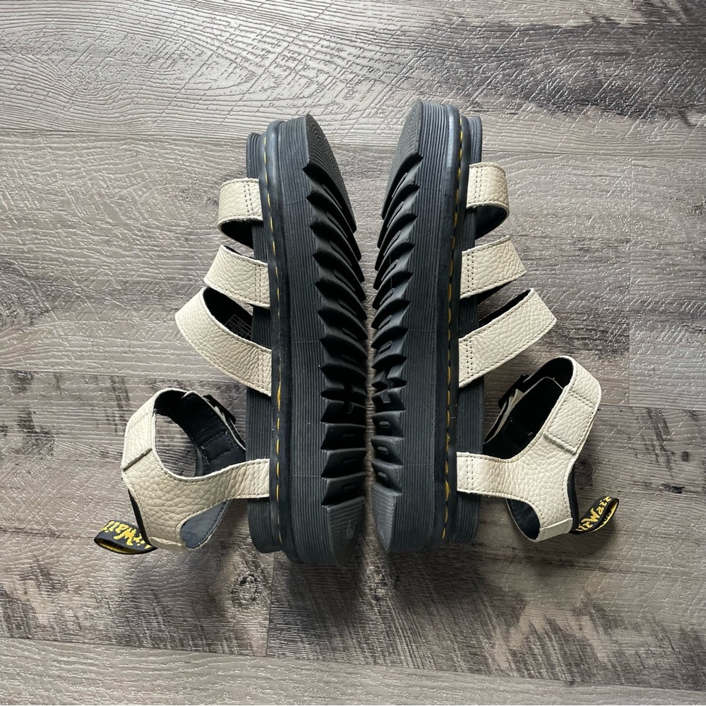 Dr. Martens Cream Leather Platform Sandals - Picture 8 of 9